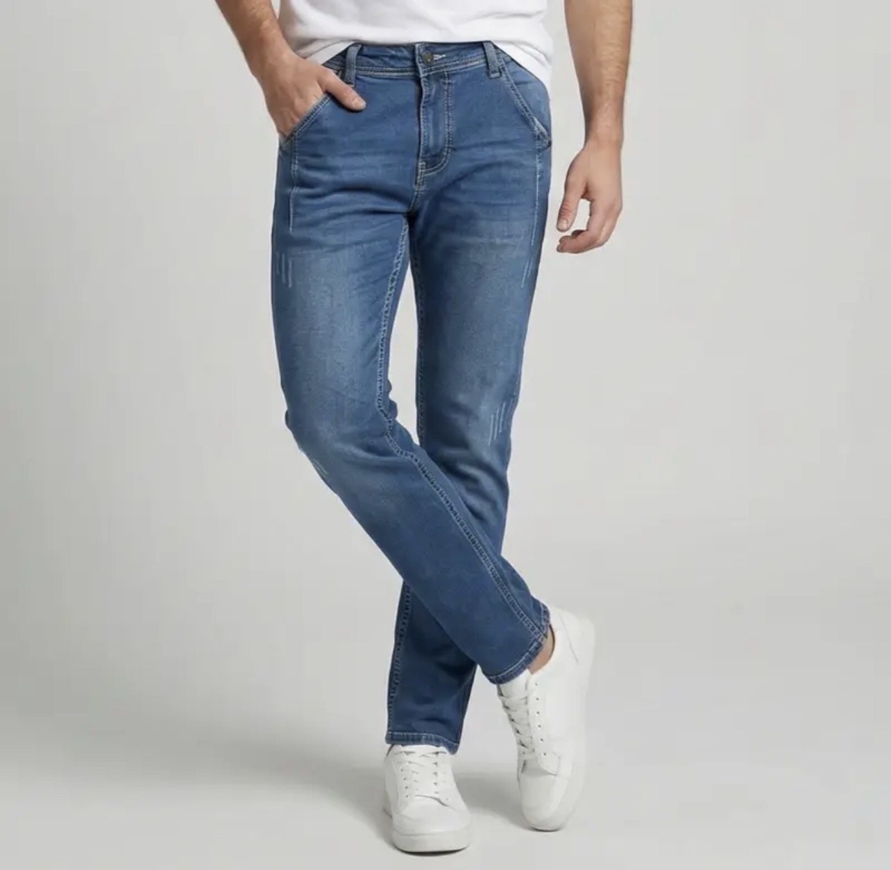 American Eagle faded-wash Jeans For Men ( Blue )